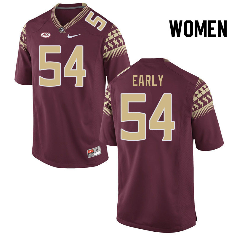 Women #54 Jaylen Early Florida State Seminoles College Football Jerseys Stitched Sale-Garnet